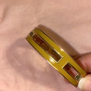 J.Crew BRACELET Yellow Enamel cuff Bangle Bracelet Preppy Minimalist Glamour